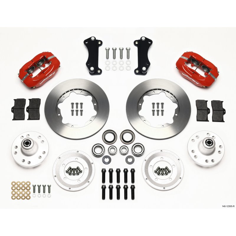 Wilwood Forged Dynalite Front Kit 11.00in Red Heidts Tri -5 2 inch Drop Spindle