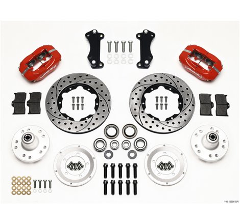 Wilwood Forged Dynalite Front Kit 11.00in Drill-Red Heidts Tri -5 2 inch Drop Spindle