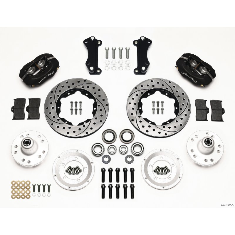 Wilwood Forged Dynalite Front Kit 11.00in Drilled Heidts Tri -5 2 inch Drop Spindle