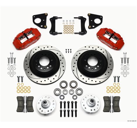 Wilwood Narrow Superlite 6R Front Hub & 1PC Rtr Kit 12.88in Dril -Red 62-72 CDP B & E Body-Drum