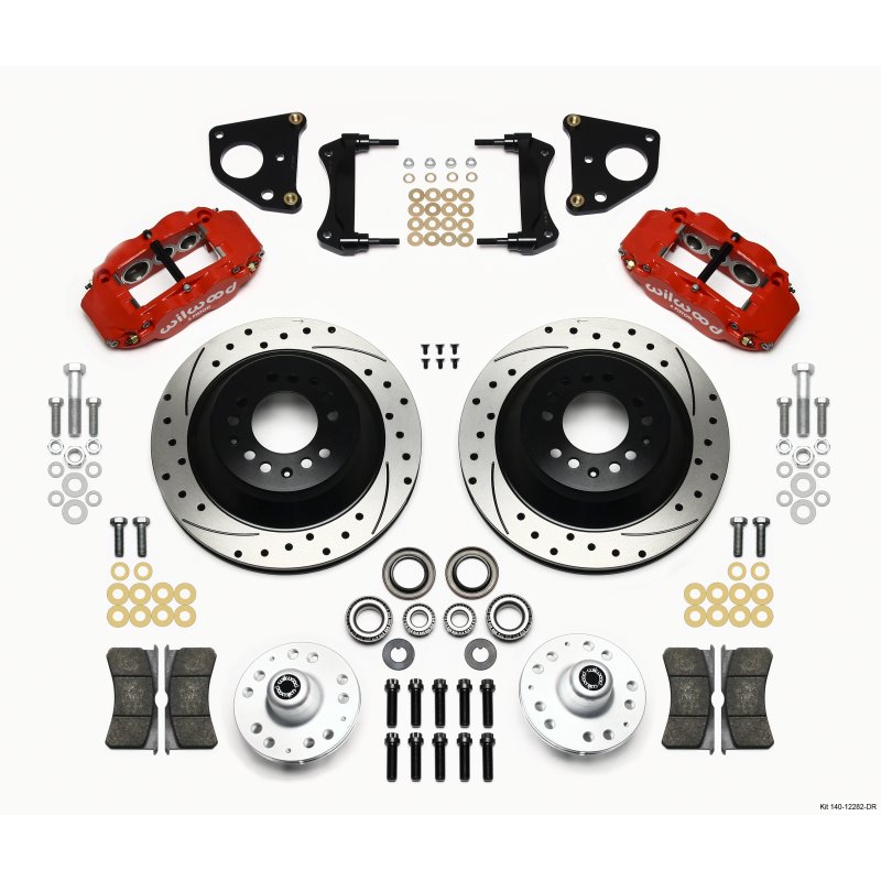 Wilwood Narrow Superlite 6R Front Hub & 1PC Rtr Kit 12.88in Dril -Red 62-72 CDP B & E Body-Drum