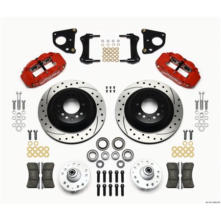 Wilwood Narrow Superlite 6R Front Hub & 1PC Rtr Kit 12.88in Dril -Red 62-72 CDP B & E Body-Drum