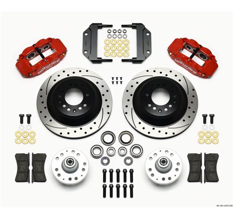 Wilwood Narrow Superlite 6R Front Hub & 1PC Rtr Kit 12.88in Dril -Red Magnum Force Drop Spindle