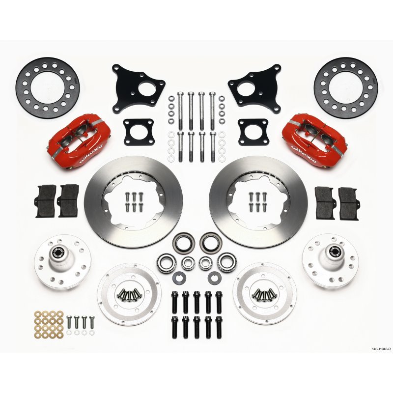 Wilwood Forged Dynalite Front Kit 11.00in Red AMC 71-76 OE Disc w/o Bendix Brakes