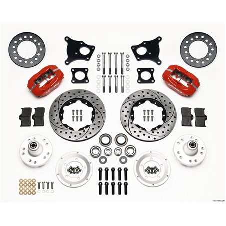 Wilwood Forged Dynalite Front Kit 11.00in Drill-Red AMC 71-76 OE Disc w/o Bendix Brakes