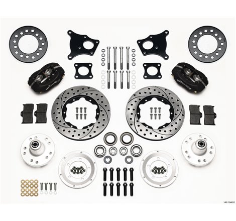 Wilwood Forged Dynalite Front Kit 11.00in Drilled AMC 71-76 OE Disc w/o Bendix Brakes