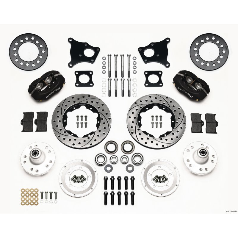 Wilwood Forged Dynalite Front Kit 11.00in Drilled AMC 71-76 OE Disc w/o Bendix Brakes