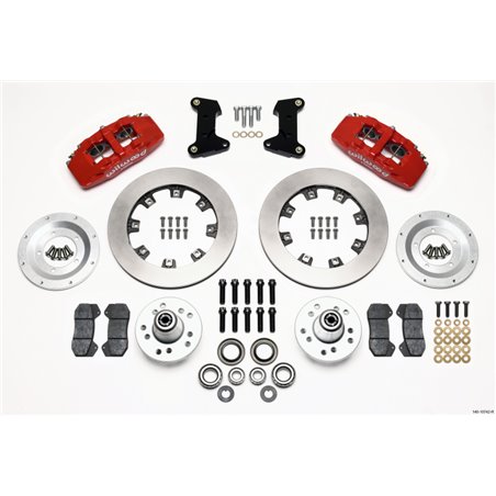 Wilwood Dynapro 6 Front Hub Kit 12.19in Red 74-80 Pinto/Mustang II Disc Spindle only