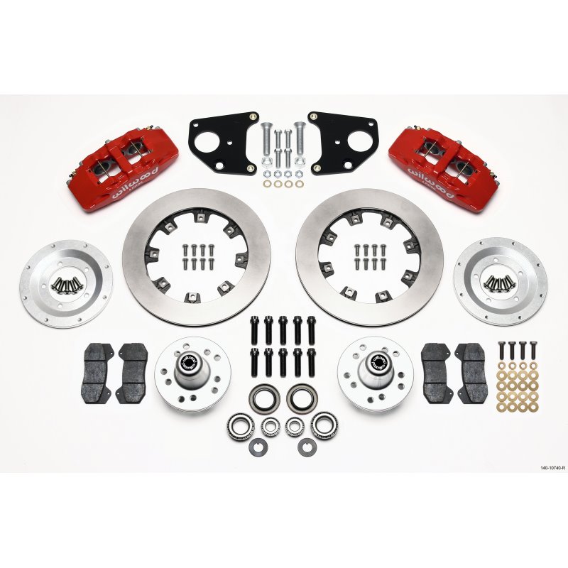 Wilwood Dynapro 6 Front Hub Kit 12.19in Red 62-72 CDP B & E Body-Drum