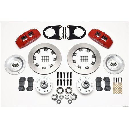 Wilwood Dynapro 6 Front Hub Kit 12.19in Red 37-48 Ford Psgr. Car Spindle