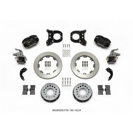 Wilwood Forged Dynalite P/S Rear Kit w/MC4 P-Brake Chev 12 Bolt w/Clip Eliminator