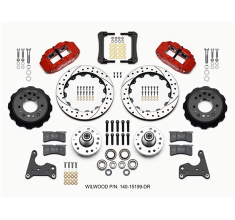 Wilwood Narrow Superlite 6R Front Hub Kit 12.88in Drill Red 65-72 CDP C Body -Drum