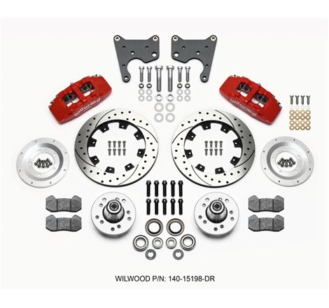 Wilwood Dynapro 6 Front Hub Kit 12.19in Drill Red 65-72 CDP C Body -Drum