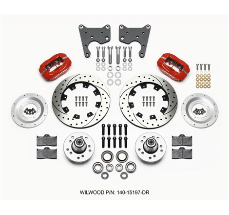 Wilwood Forged Dynalite Front Kit 12.19in Drill Red 65-72 CDP C Body -Drum