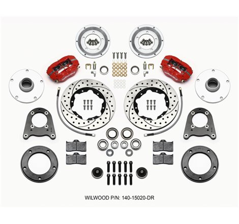 Wilwood Forged Dynalite-M Front Kit 10.75in Drilled Red 1950-1955 MG-TD/TF