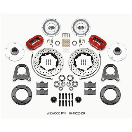 Wilwood Forged Dynalite-M Front Kit 10.75in Drilled Red 1950-1955 MG-TD/TF