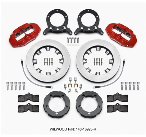 Wilwood D8 Front Hat Kit 12.19in Rotor Red 76-77 Ford Bronco Dana 44 w/Lines