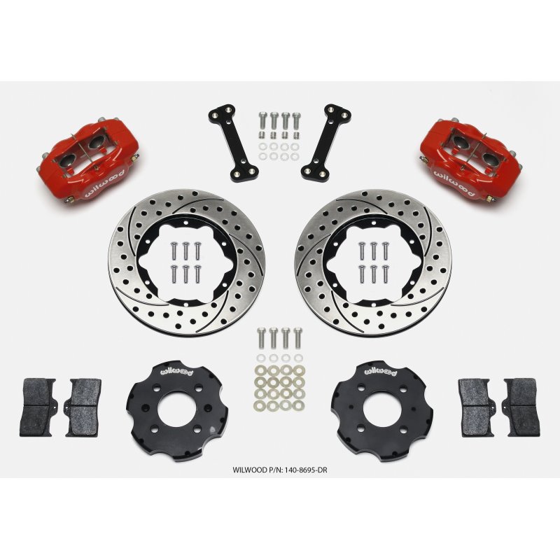 Wilwood Forged Dynalite Front Hat Kit 11.00in Drilled Red Integra/Civic w/Fac.240mm Rtr