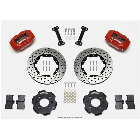 Wilwood Forged Dynalite Front Hat Kit 11.00in Drilled Red Integra/Civic w/Fac.240mm Rtr