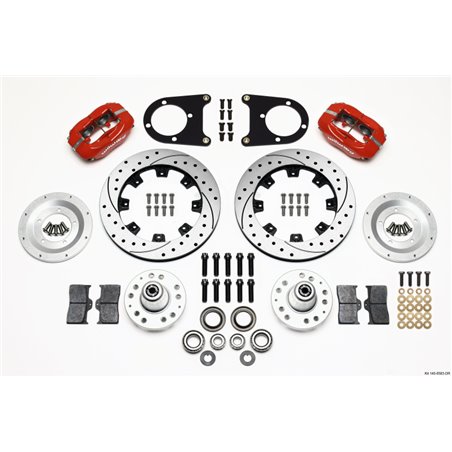 Wilwood Forged Dynalite Front Kit 12.19in Drilled Red 37-48 Ford Psgr. Car Spindle