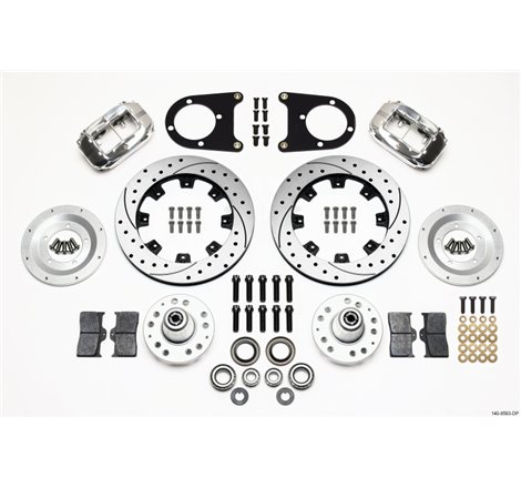 Wilwood Forged Dynalite Front Kit 12.19in Drilled Polished 37-48 Ford Psgr. Car Spindle