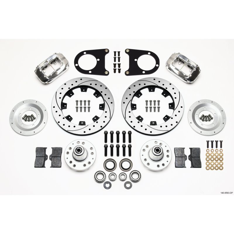 Wilwood Forged Dynalite Front Kit 12.19in Drilled Polished 37-48 Ford Psgr. Car Spindle