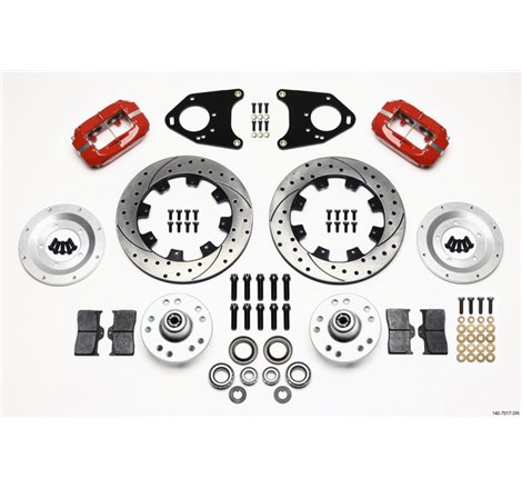 Wilwood Forged Dynalite Front Kit 12.19in Drilled Red 71-80 Pinto/Mustang II Disc & Drum