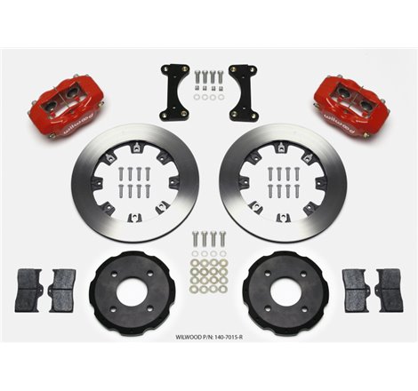 Wilwood Forged Dynalite Front Hat Kit 12.19in Drilled Red 2002 Mitsubishi Lancer