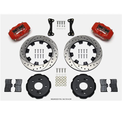 Wilwood Forged Dynalite Front Hat Kit 12.19in Drilled Red 02-06 Acura RSX-5 Lug