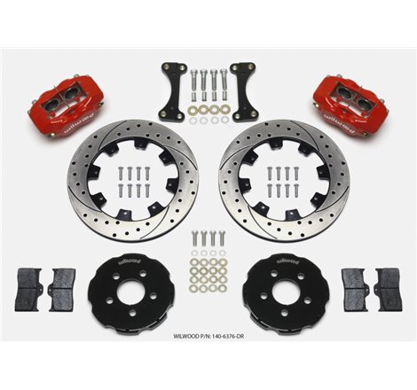 Wilwood Forged Dynalite Front Hat Kit 12.19in Drilled Red 00-04 PT Cruiser/03-04 SRT/4