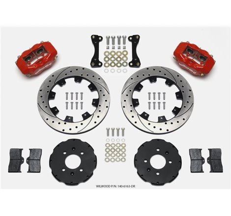 Wilwood Forged Dynalite Front Hat Kit 12.19in Drilled Red 94-01 Honda/Acura w/262mm Disc