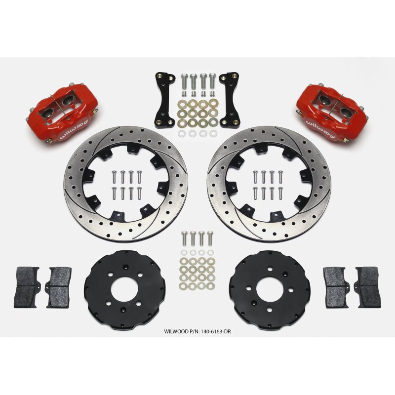 Wilwood Forged Dynalite Front Hat Kit 12.19in Drilled Red 94-01 Honda/Acura w/262mm Disc