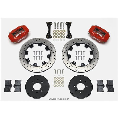 Wilwood Forged Dynalite Front Hat Kit 12.19in Drilled Red 94-01 Honda/Acura w/262mm Disc