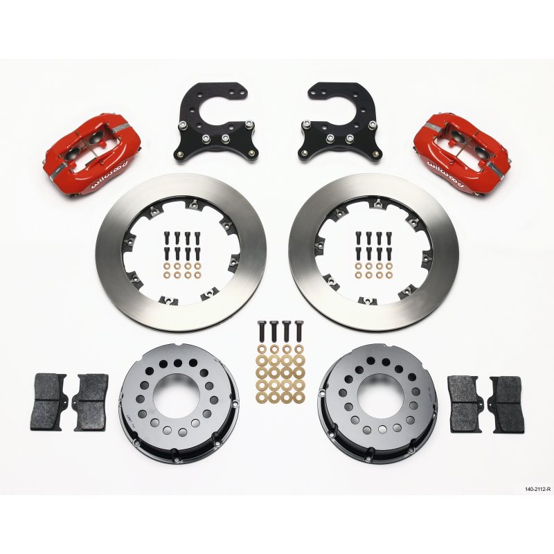 Wilwood Forged Dynalite P/S Rear Kit Red Chev 12 Bolt w C-Clips