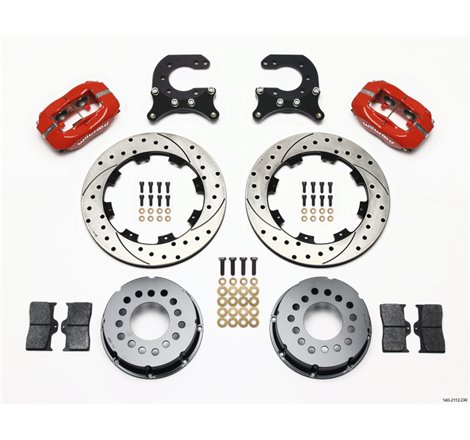 Wilwood Forged Dynalite P/S Rear Kit Drilled Red Chev 12 Bolt w C-Clips