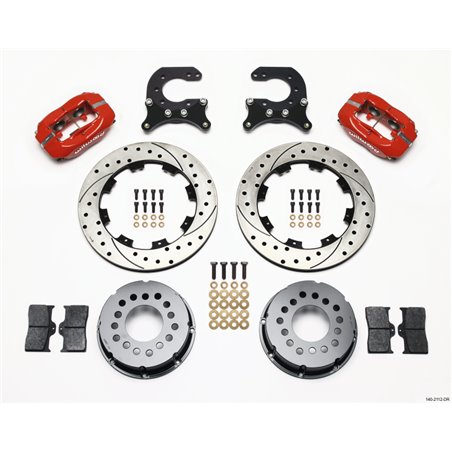 Wilwood Forged Dynalite P/S Rear Kit Drilled Red Chev 12 Bolt w C-Clips