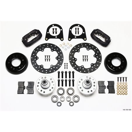 Wilwood Forged Dynalite Front Drag Kit Drilled Rotor 37-48 Ford Psgr. Car Spindle