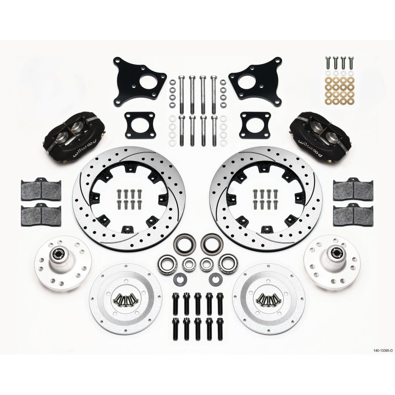 Wilwood Forged Dynalite Front Kit 12.19in Drilled AMC 71-76 OE Disc w/o Bendix Brakes