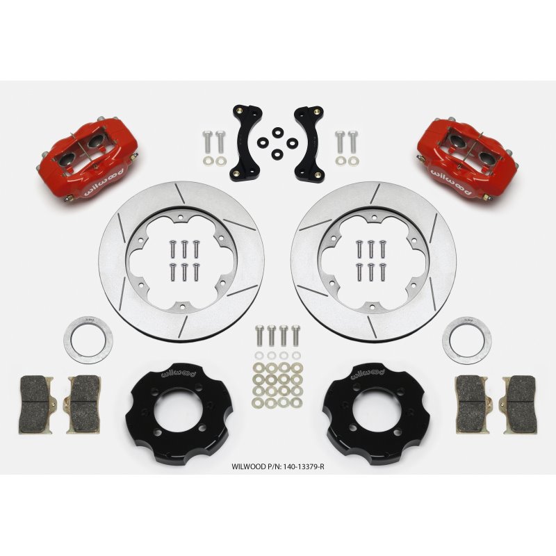 Wilwood Forged Dynalite Front Hat Kit 11.00in GT Rotor Red 95-05 Miata