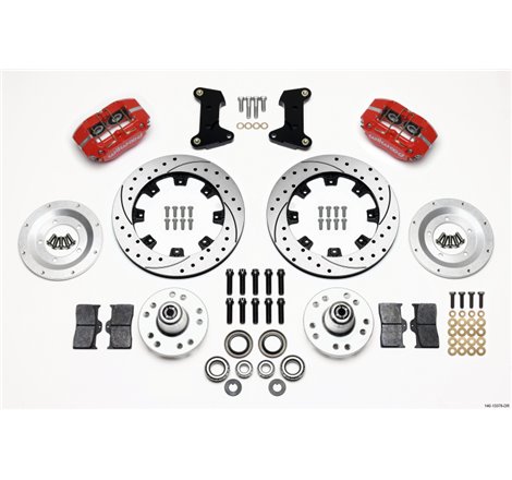 Wilwood Dynapro Dust-Boot Front Kit 12.19in Drilled Red 74-80 Pinto/Mustang II Disc Spindle only