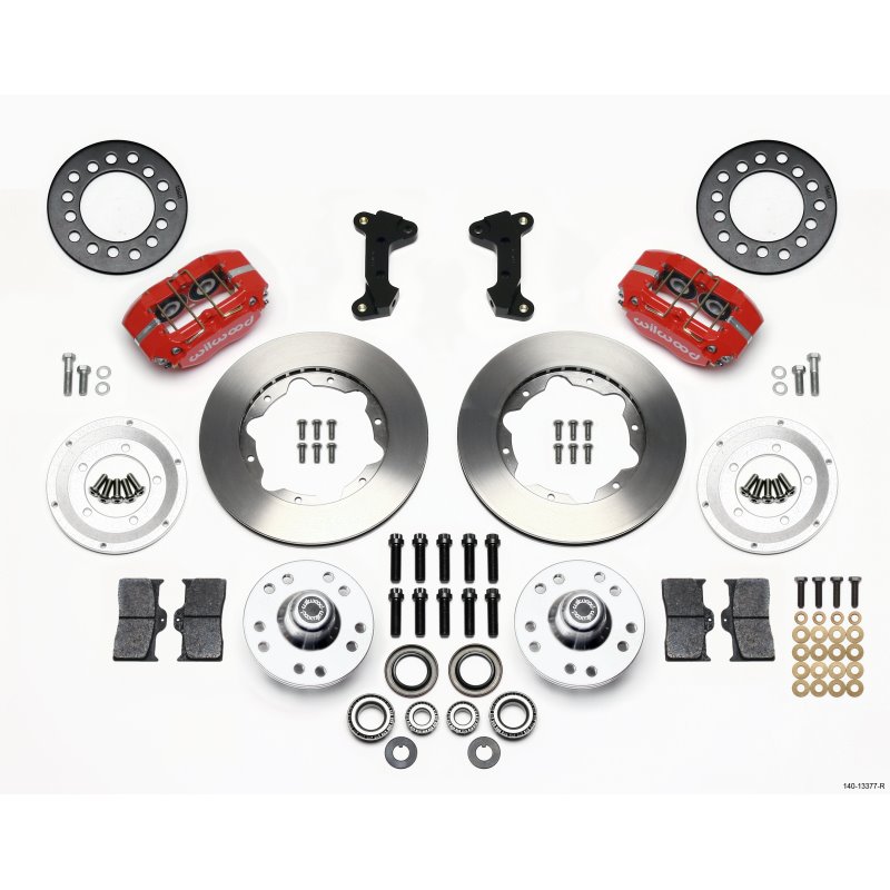 Wilwood Dynapro Dust-Boot Front Kit 11.00in Red 74-80 Pinto/Mustang II Disc Spindle only