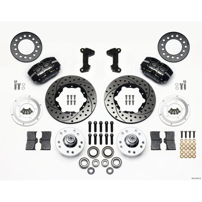 Wilwood Dynapro Dust-Boot Front Kit 11.00in Drilled 74-80 Pinto/Mustang II Disc Spindle only