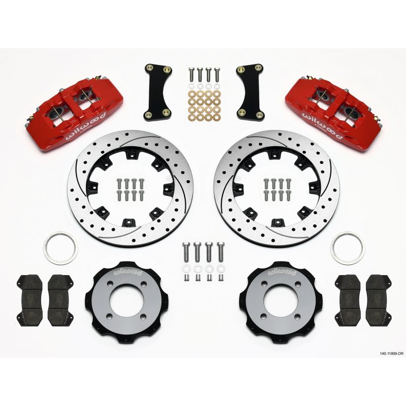 Wilwood Dynapro 6 Front Hat Kit 12.19in Drilled Red 2011 Fiesta