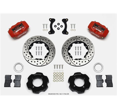 Wilwood Forged Dynalite Front Hat Kit 11.00in Drilled Red 95-05 Miata