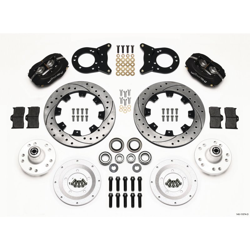 Wilwood Forged Dynalite Front Kit 12.19in Drilled 1970-1973 Mustang Disc & Drum Spindle