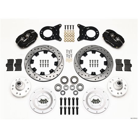 Wilwood Forged Dynalite Front Kit 12.19in Drilled 1970-1973 Mustang Disc & Drum Spindle