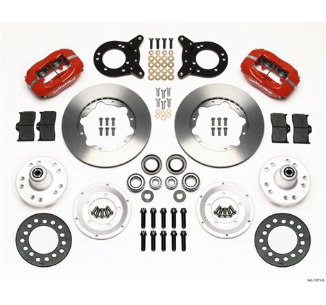 Wilwood Forged Dynalite Front Kit 11.00in Red 1970-1973 Mustang Disc & Drum Spindle