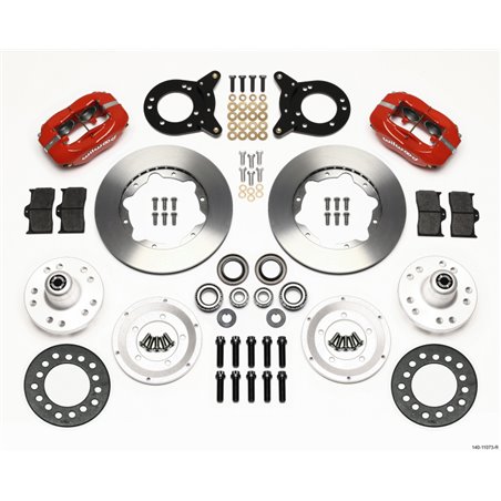 Wilwood Forged Dynalite Front Kit 11.00in Red 1970-1973 Mustang Disc & Drum Spindle