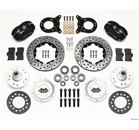 Wilwood Forged Dynalite Front Kit 11.00in Drilled 1970-1973 Mustang Disc & Drum Spindle