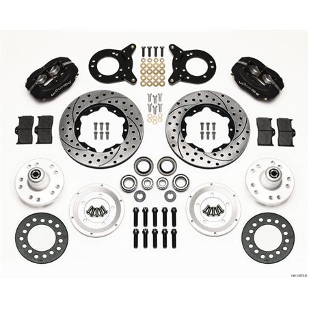 Wilwood Forged Dynalite Front Kit 11.00in Drilled 1970-1973 Mustang Disc & Drum Spindle